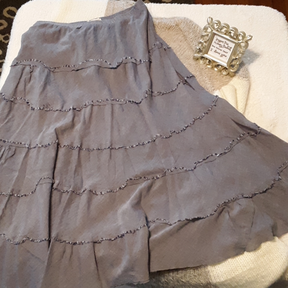 Studio West boho style cotton flowy skirt womens